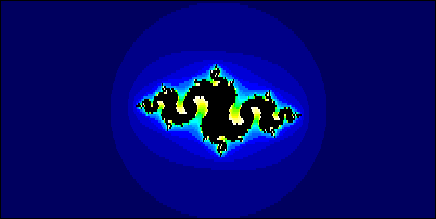 An animation showing the zoom-in of a Julia fractal
